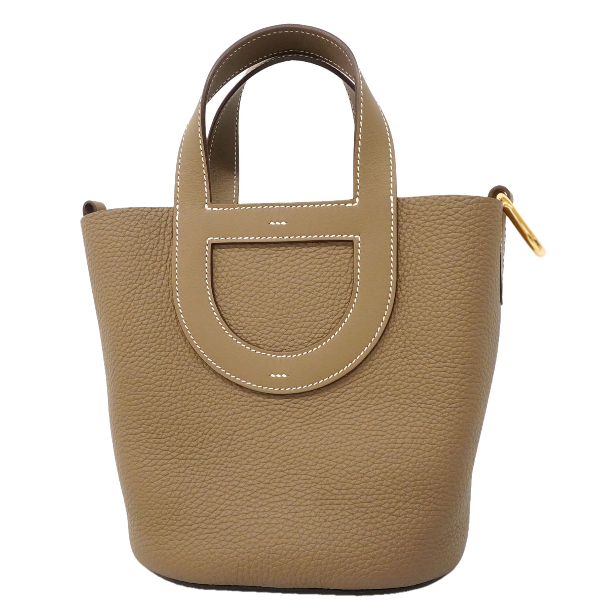 ★SALE【6hc2492】エルメス ハンドバッグ インザループ18 トリヨンクレマンス スイフト エトゥープ ゴールド金具 B刻印【中古】レディース