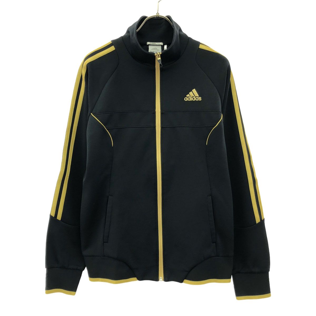 adidas アディダス ロゴ刺繍 トラックジャケット L ブラック トレーニング ジャージ