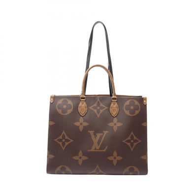 ルイ・ヴィトン LOUIS VUITTON オンザゴーGM ショルダーバッグ バッグ PVCコーティングキャンバス レザー モノグラム・ジャイアントリバース レディース ブラウン系 M45320 【中古】
