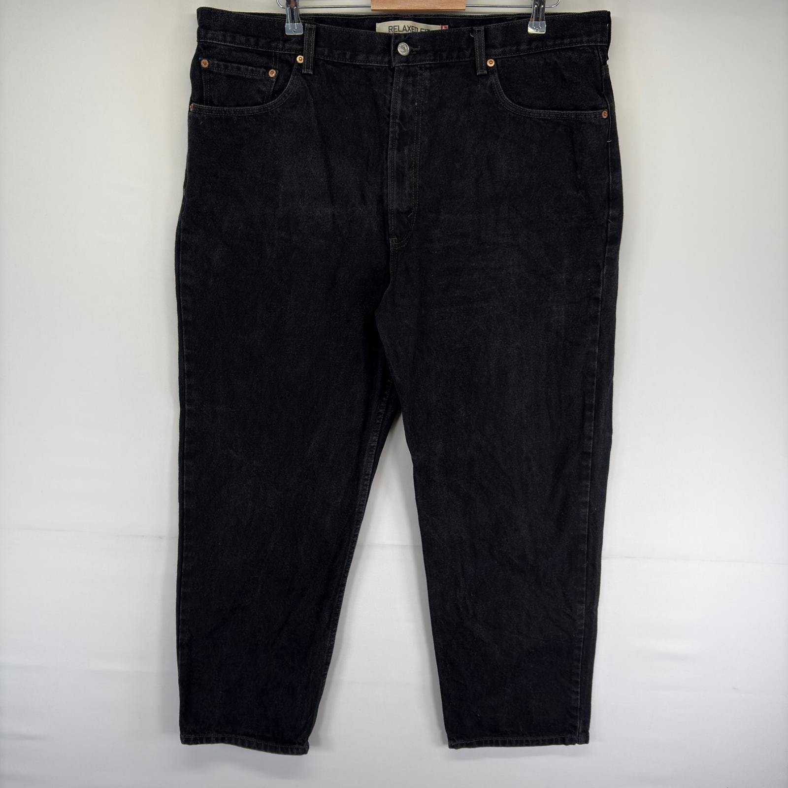 古着 リーバイス Levi's デニム パンツ 550 ジッパーフライ ジーパン バギー テーパード ジーンズ w42 L30  ブラック系 メンズ