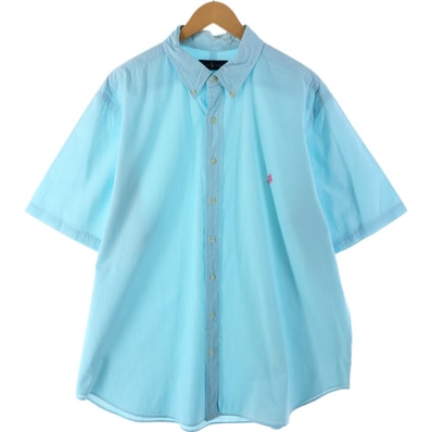 古着 ラルフローレン Ralph Lauren シアサッカー 半袖 ボタンダウン ストライプシャツ メンズXXL相当/eaa537266