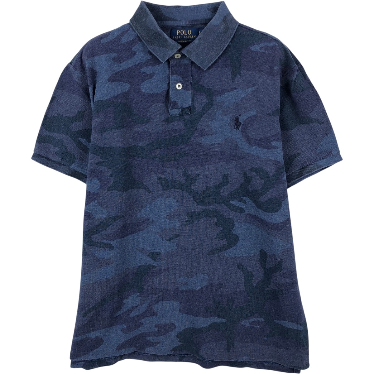 古着 ラルフローレン Ralph Lauren POLO RALPH LAUREN CUSTOM SLIM FIT 迷彩柄 半袖 ポロシャツ メンズL相当/eaa657612