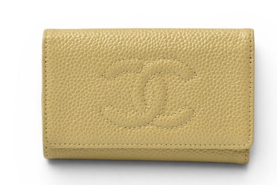 シャネル キーケース CHANEL 6連 CCマーク キャビアスキン ベージュ/ ゴールド金具【中古】