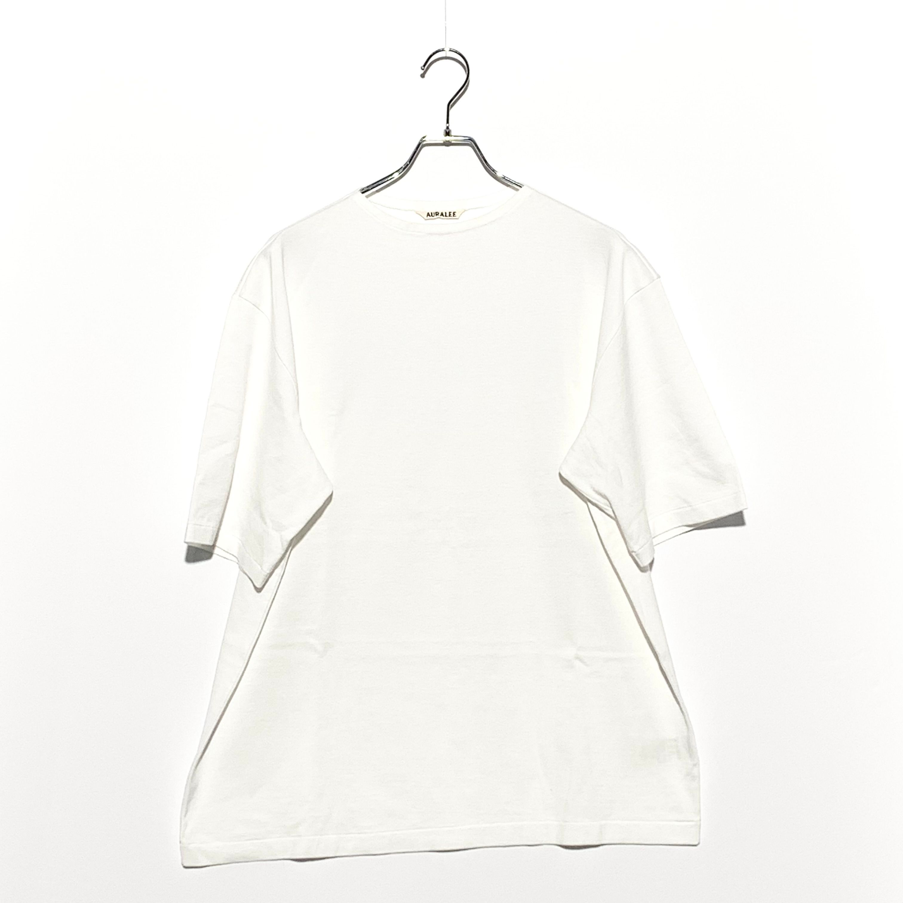 AURALEE Luster Plaiting Boat Neck Tee "White"