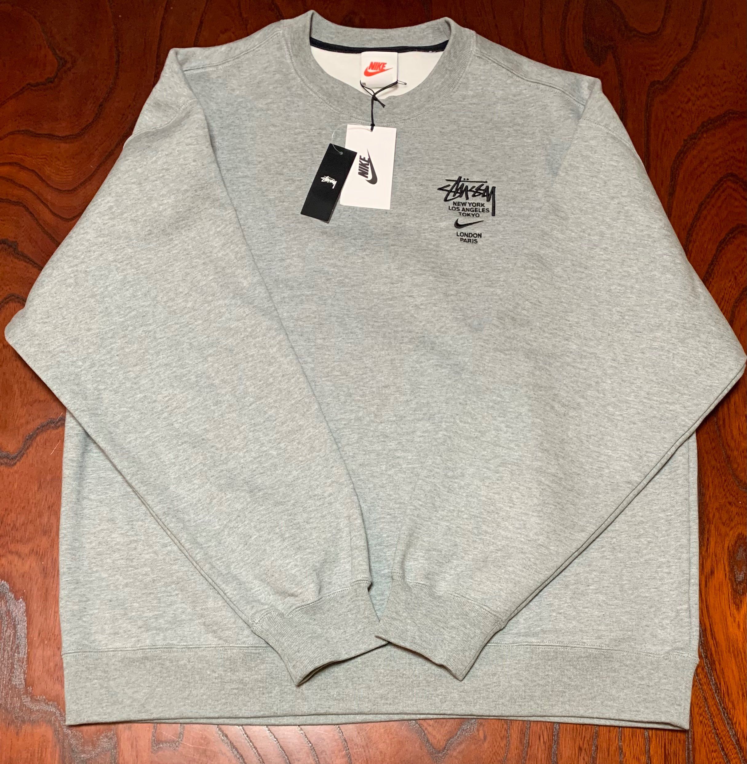Nike x Stussy International Crewneck Sweatshirt (US Size) "Grey" DC4198-050