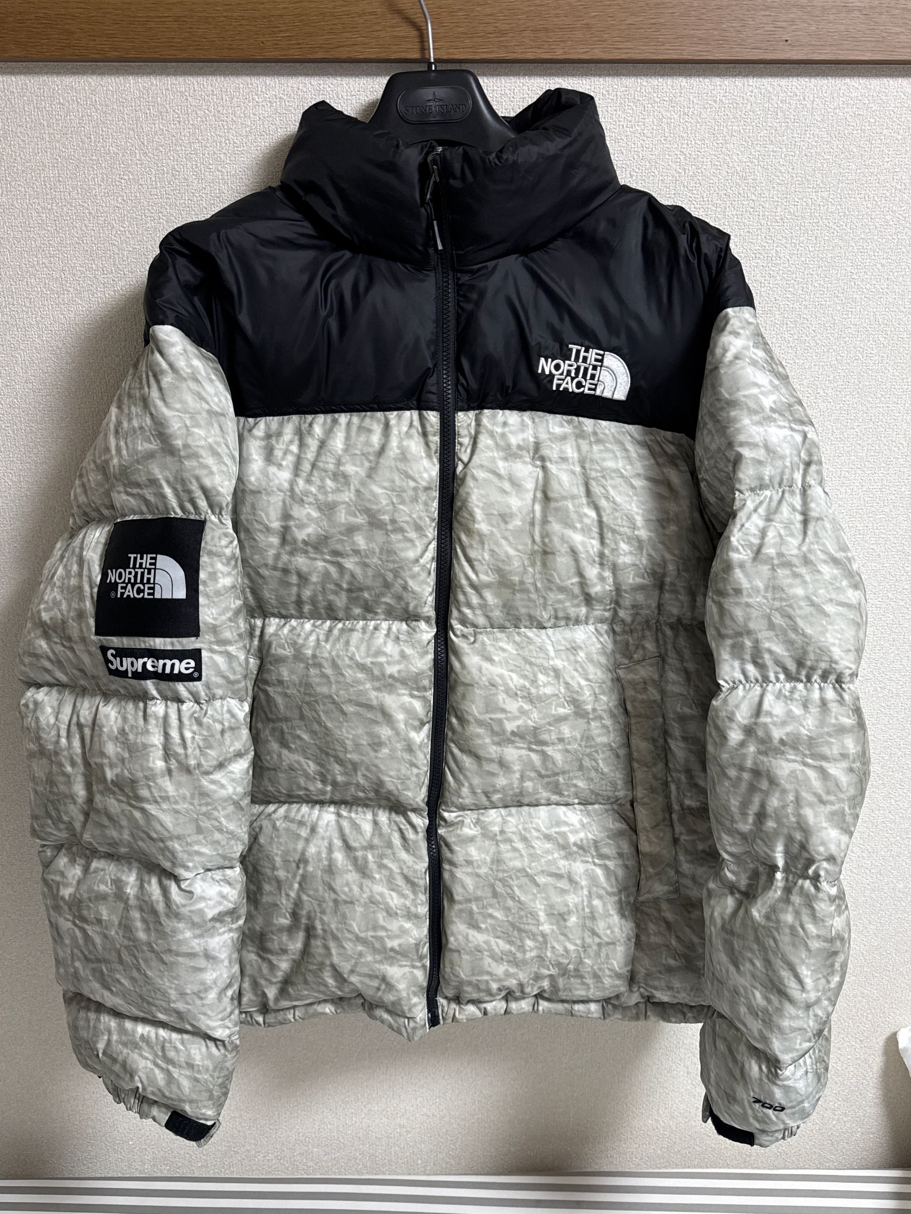 Supreme x The North Face Nuptse Jacket "White Paper Print"