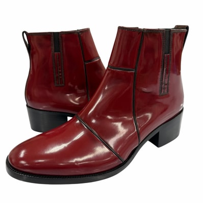 未使用品 ディオール オム ショートブーツ HEEL BOOTS レッド メンズ