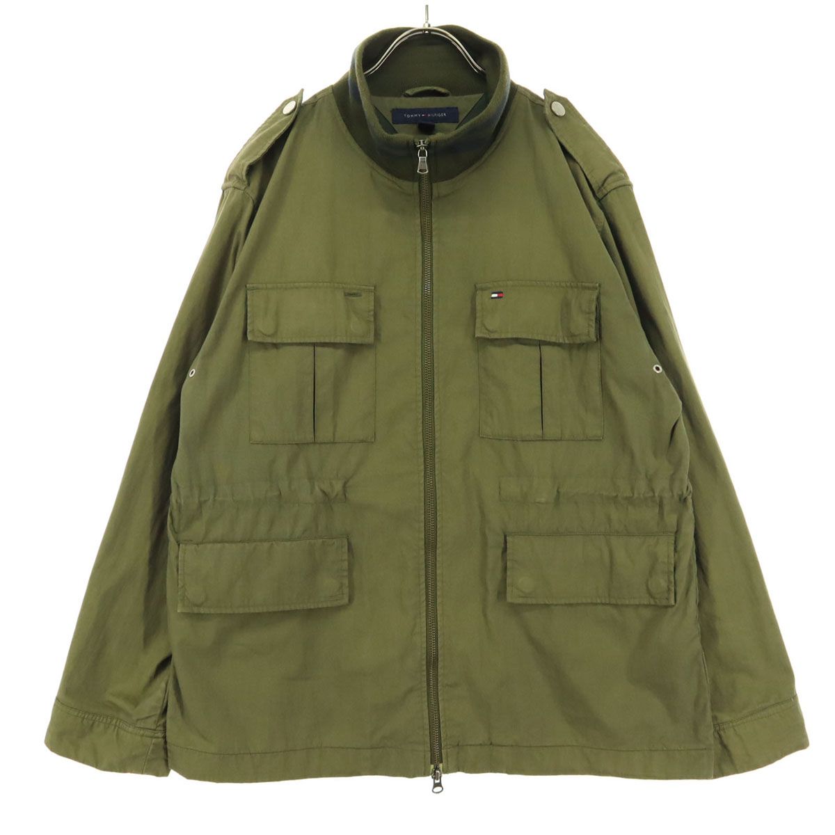 TOMMY HILFIGER トミーヒルフィガー 長袖 ジャケット M カーキ 生地切り替え