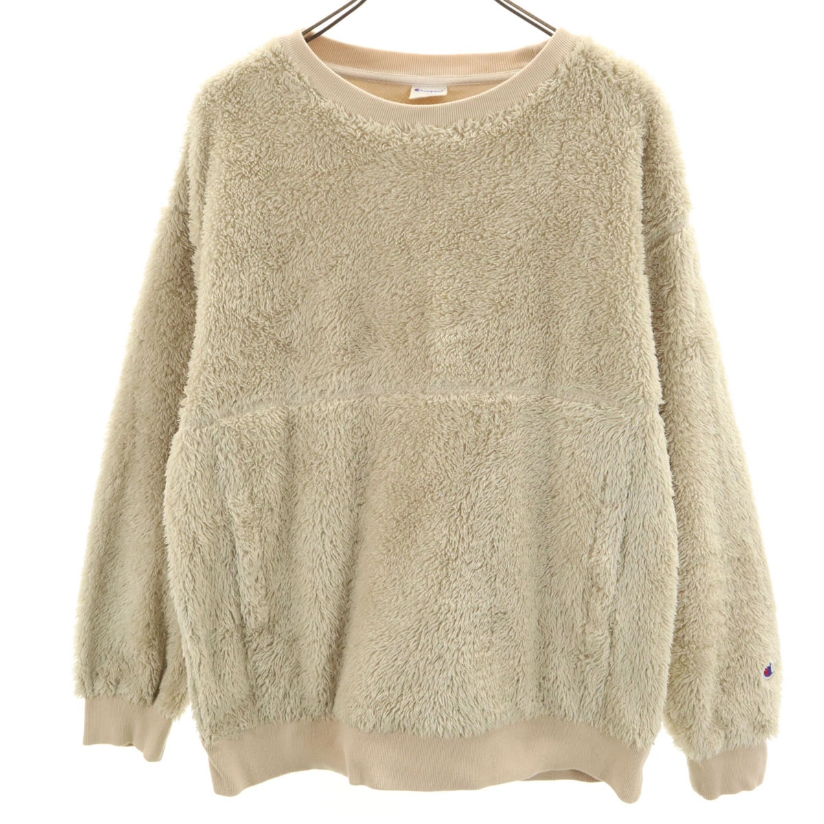 Champion チャンピオン 長袖 ボア トレーナー L ベージュ