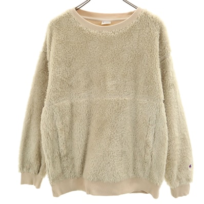 Champion チャンピオン 長袖 ボア トレーナー L ベージュ