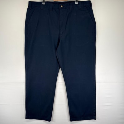 古着 カーハート Carhartt パンツ ワンポイントロゴ ジッパーフライ 大きいサイズ センタープレス W44 L34 ネイビー系 メンズ