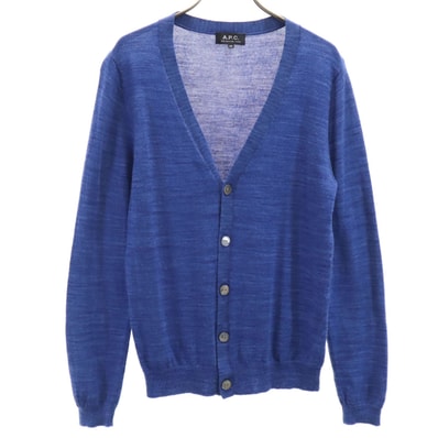 A.P.C. アーペーセー 長袖 Vネック ニットカーディガン XS ブルー