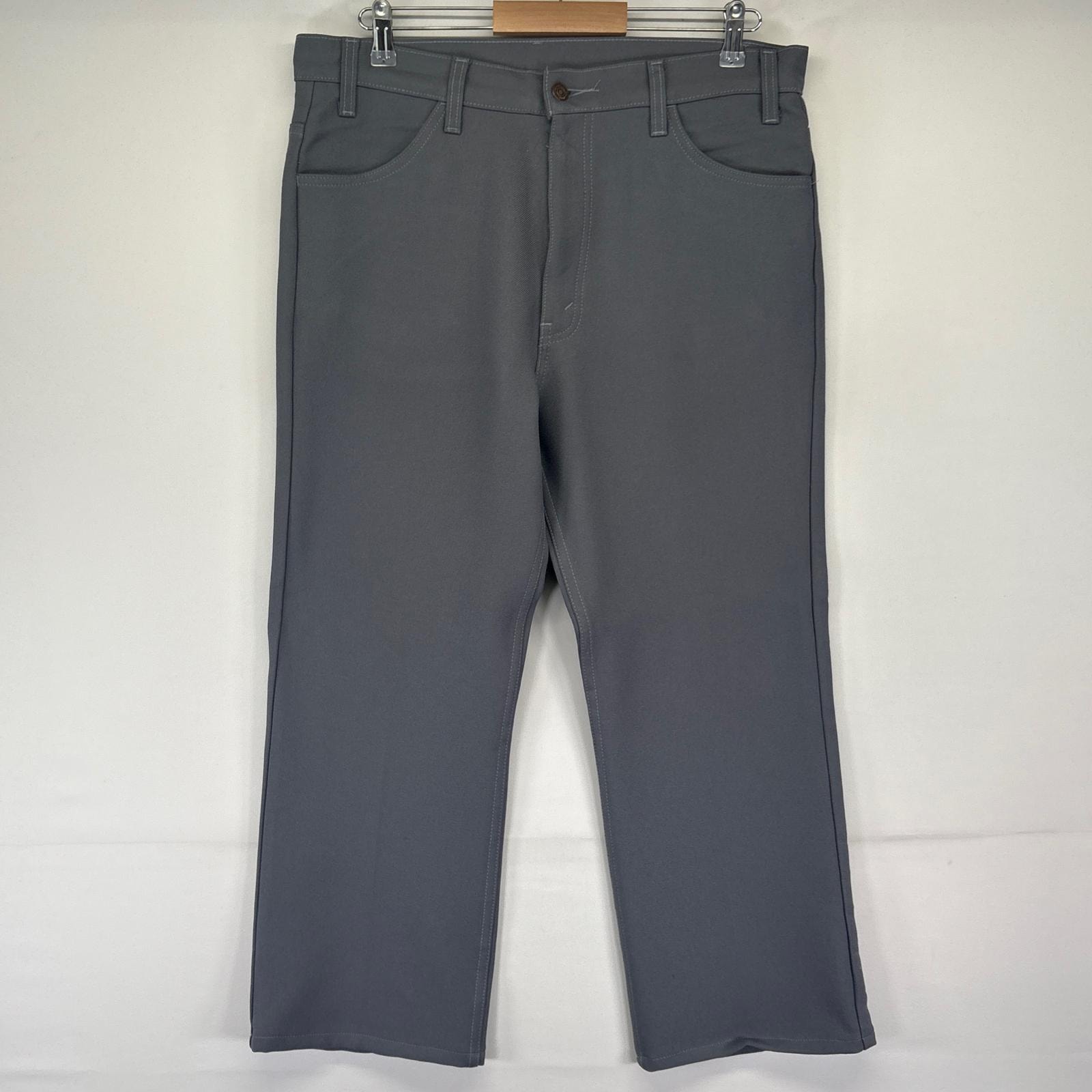 古着 リーバイス Levi's スラックスパンツ スタプレ スラックス フレア ブーツカット ポリパン 10517 w36 L30 グレー メンズ