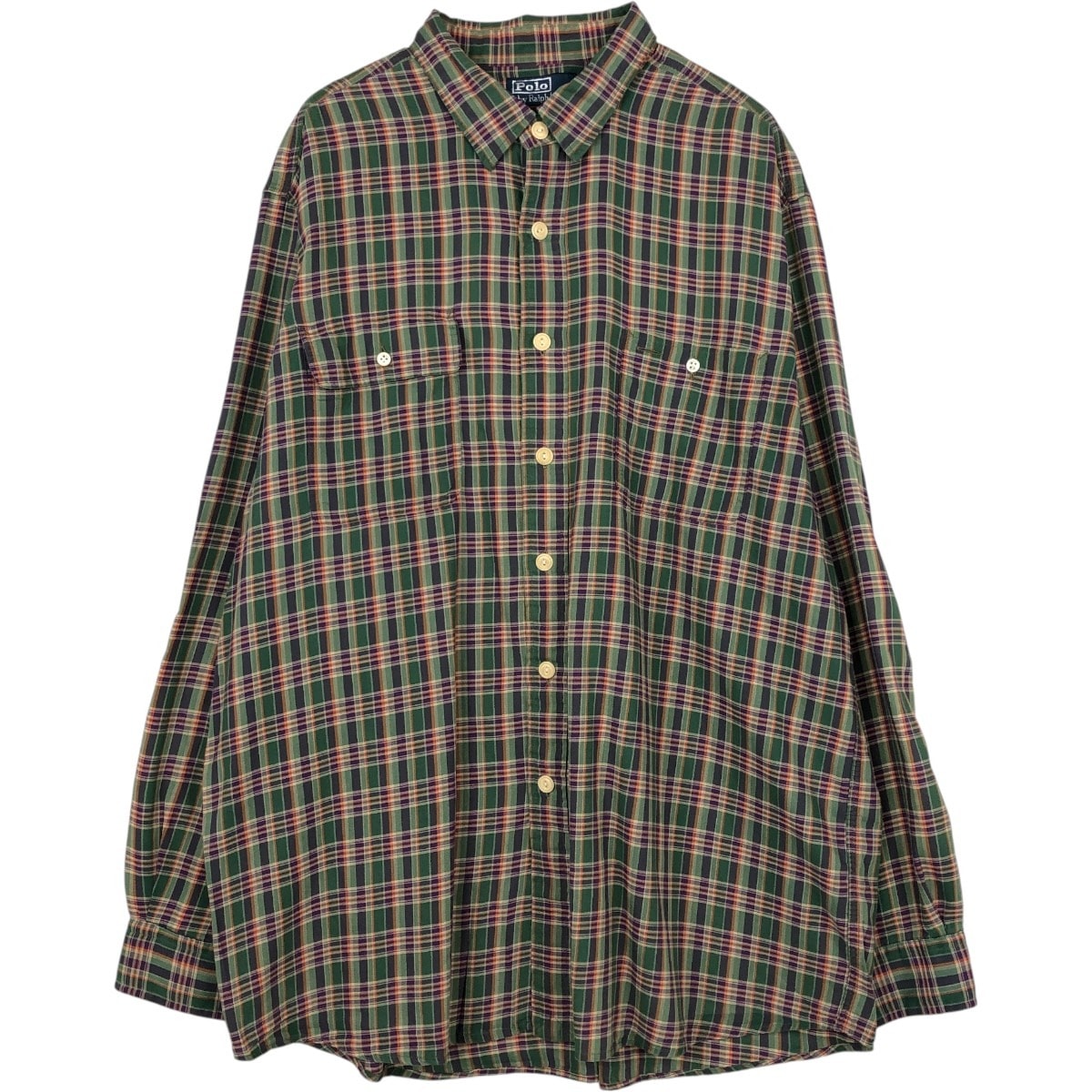 古着 ラルフローレン Ralph Lauren POLO by Ralph Lauren 長袖 コットンチェックシャツ メンズXL相当/eaa669052