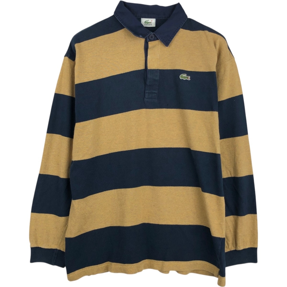 古着 ラコステ LACOSTE 長袖 ボーダー ポロシャツ メンズL相当/eaa437135