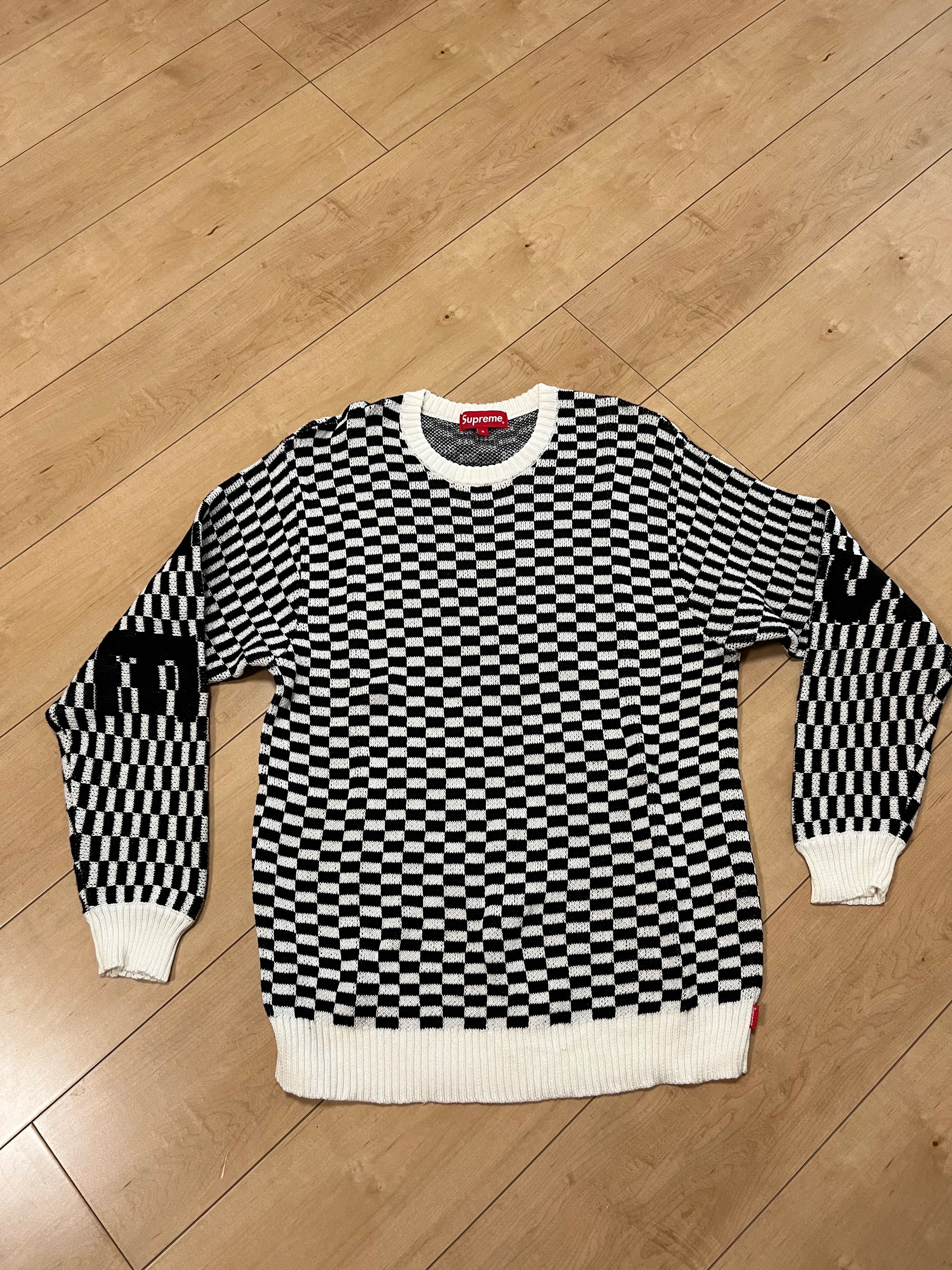 Supreme Back Logo Sweater "Checkerboard"
