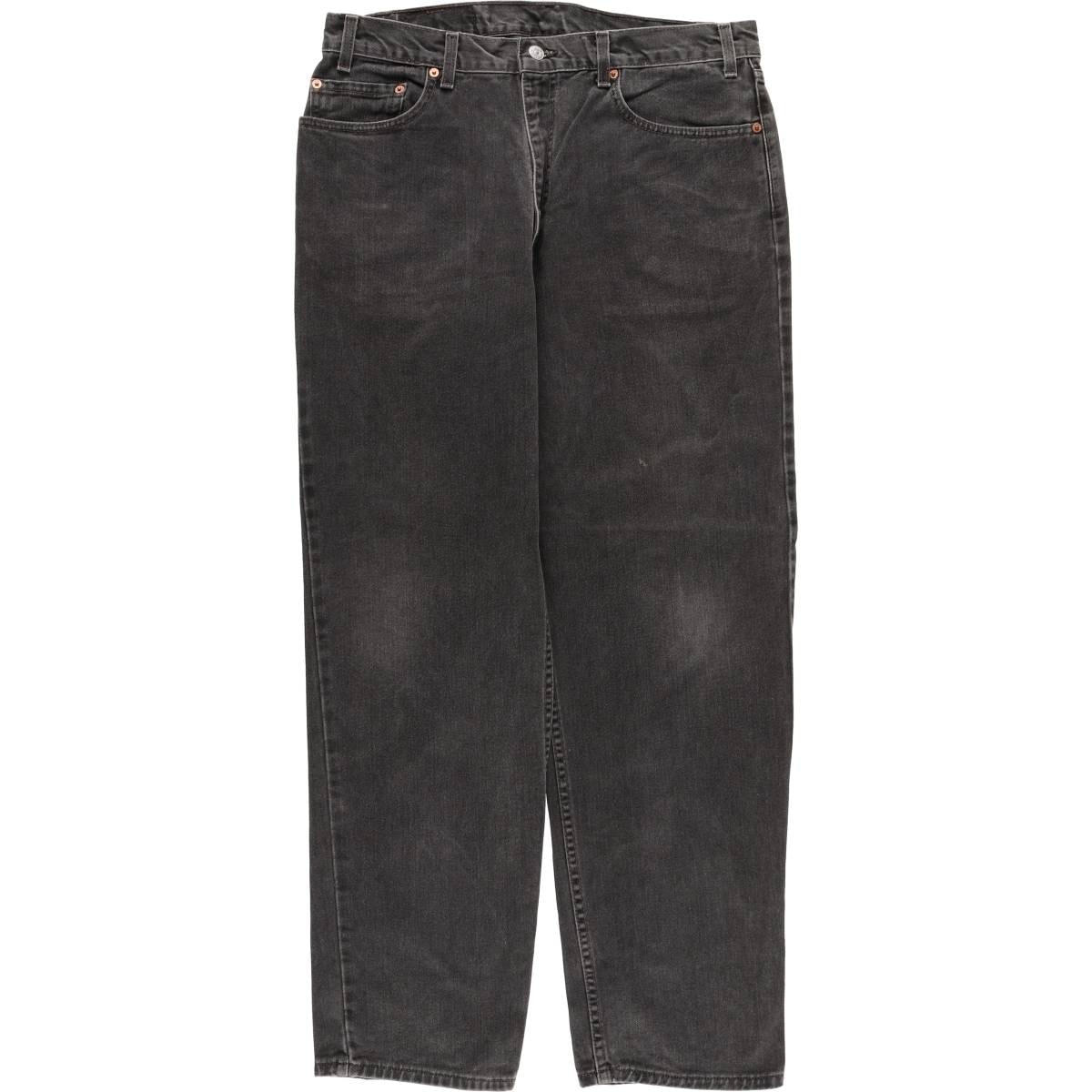 古着 00年代 リーバイス Levi's 550 RELAXED FIT ブラックデニム テーパードデニムパンツ USA製 メンズw35相当/evb030876