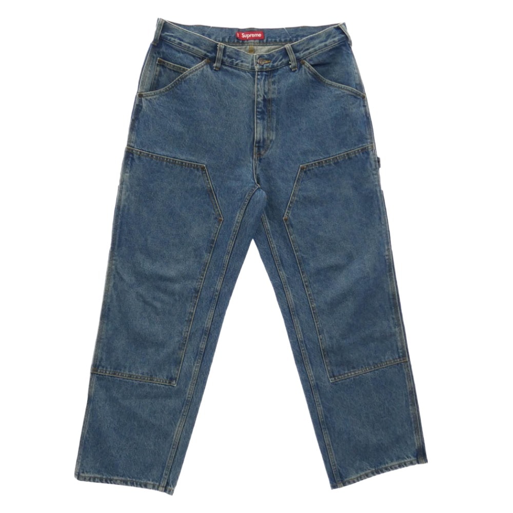 Supreme シュプリーム デニムパンツ 24SS Double Knee Painter Pant ウォッシュ加工 ダブルニー ペインター デニムパンツ インディゴブルー系 34【中古】