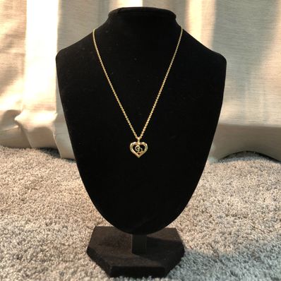 Dior Heart Motif CD Logo Necklace "Gold"