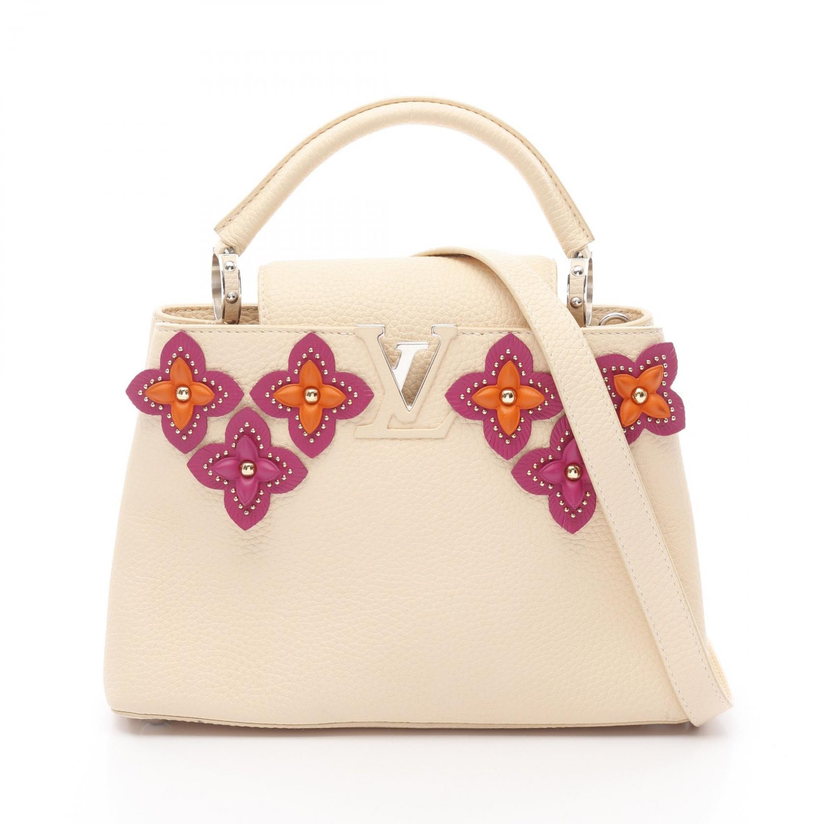 ルイ・ヴィトン LOUIS VUITTON フラワーティンセル カプシーヌBB ハンドバッグ バッグ レザー トリヨンレザー トリヨンレザー レディース アイボリー系 M53661 【中古】