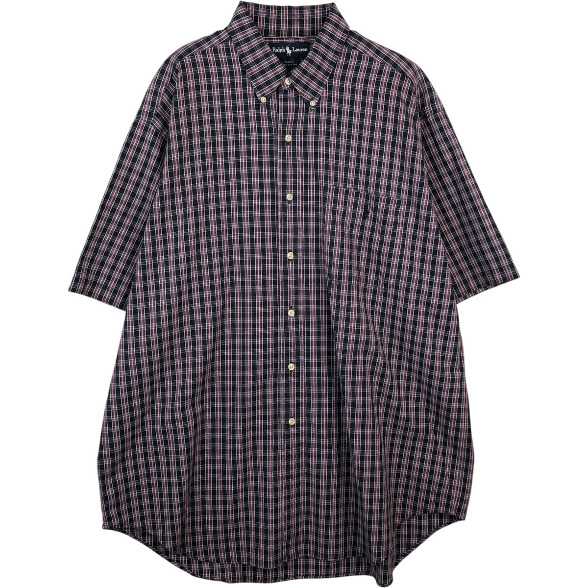 古着 ラルフローレン Ralph Lauren BLAKE 半袖 ボタンダウン チェックシャツ メンズXL相当/eaa641161