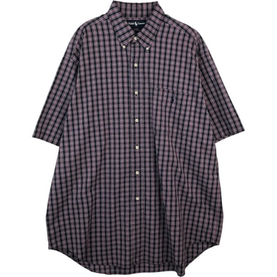 古着 ラルフローレン Ralph Lauren BLAKE 半袖 ボタンダウン チェックシャツ メンズXL相当/eaa641161