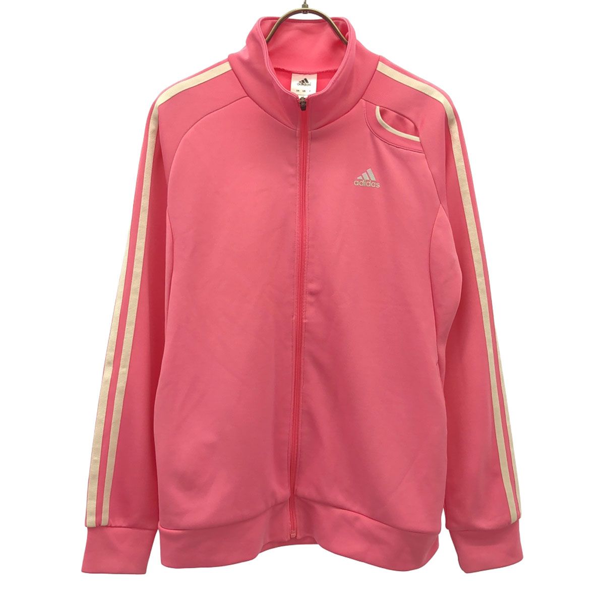 adidas アディダス ロゴプリント トラックジャケット L ピンク トレーニング ジャージ