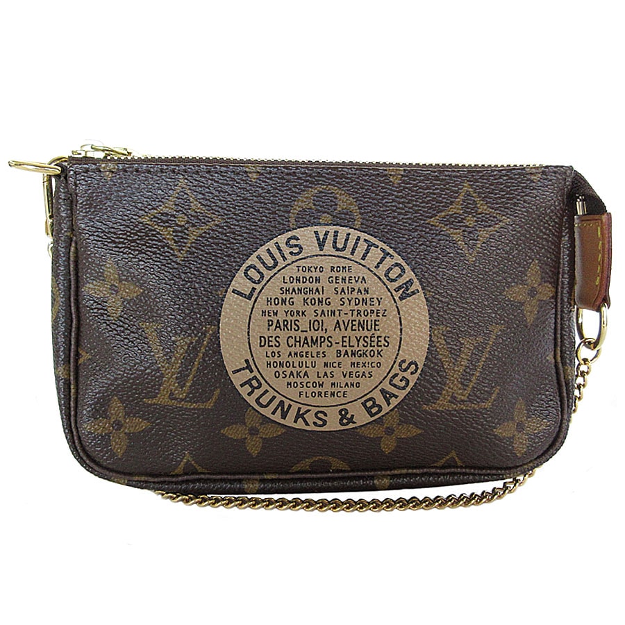 ルイ ヴィトン LOUIS VUITTON アクセサリーポーチ モノグラム ミニポシェットアクセソワール モノグラムキャンバス ブラウン ゴールド レディース M60153【中古】 s0436a