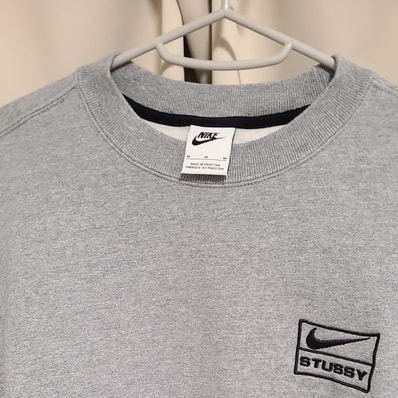 Stussy x Nike Fleece Crew (US Size) "Grey" DO9337-063