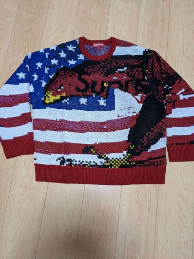Supreme Digital Flag Sweater "Red"