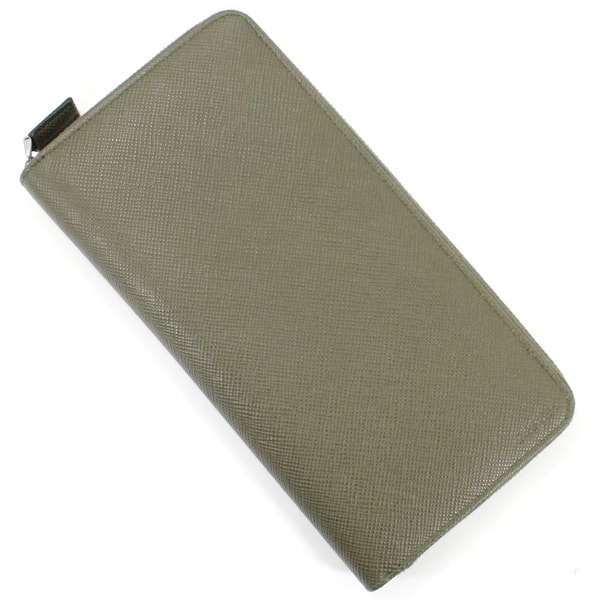 【新品・未使用】プラダ 長財布 ラウンドファスナー トラベルケース PRADA カーキ サフィアーノ 2ML220 メンズ ラウンドジップ ロングウォレット 便利 ブランド 定番 人気 プレゼント ギフト
