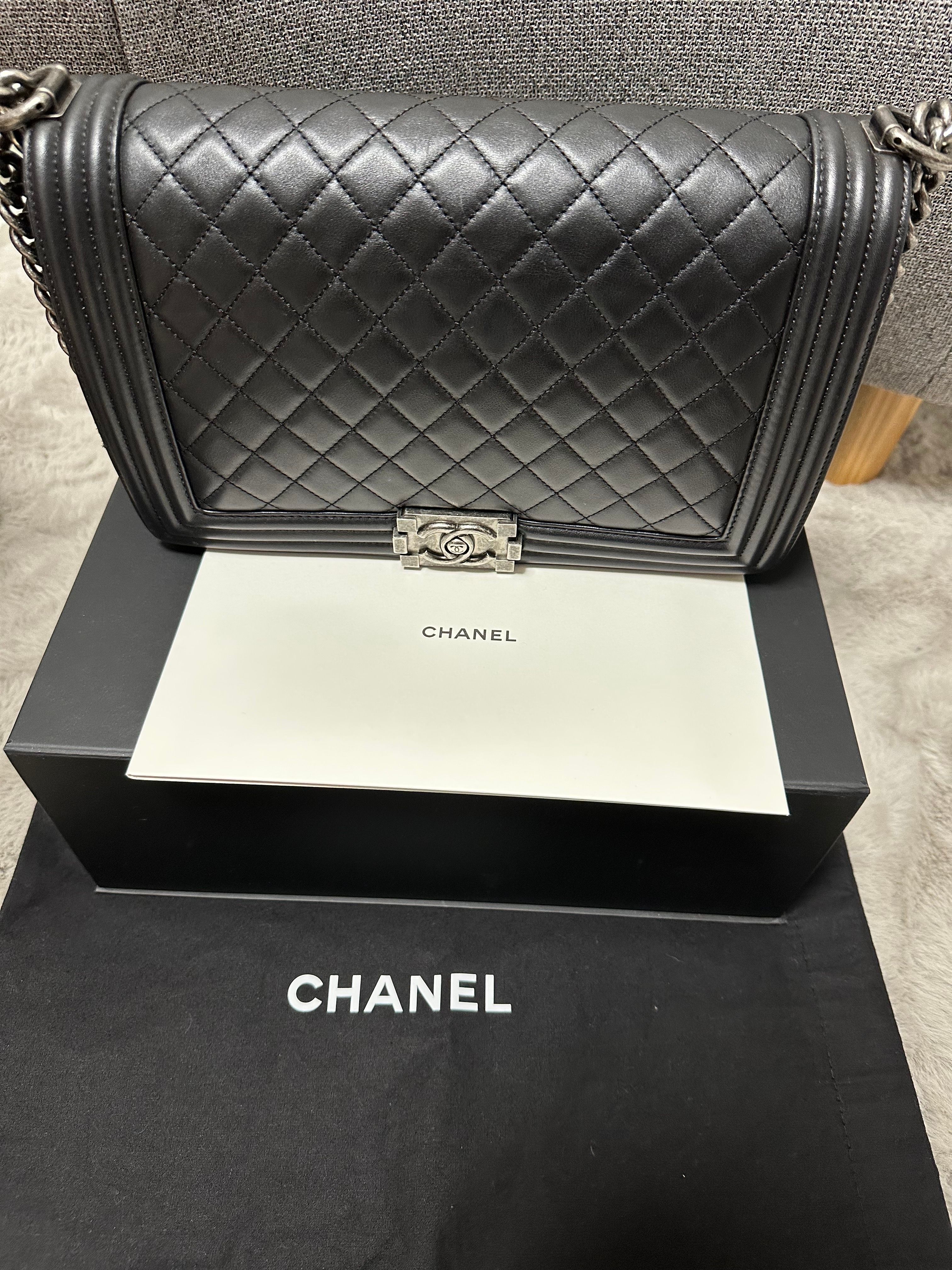 CHANEL Boy Chanel Large Hand Bag Calfskin "Black"