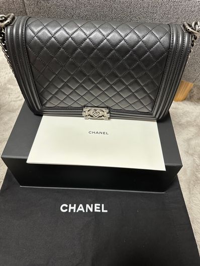 CHANEL Boy Chanel Large Hand Bag Calfskin "Black"