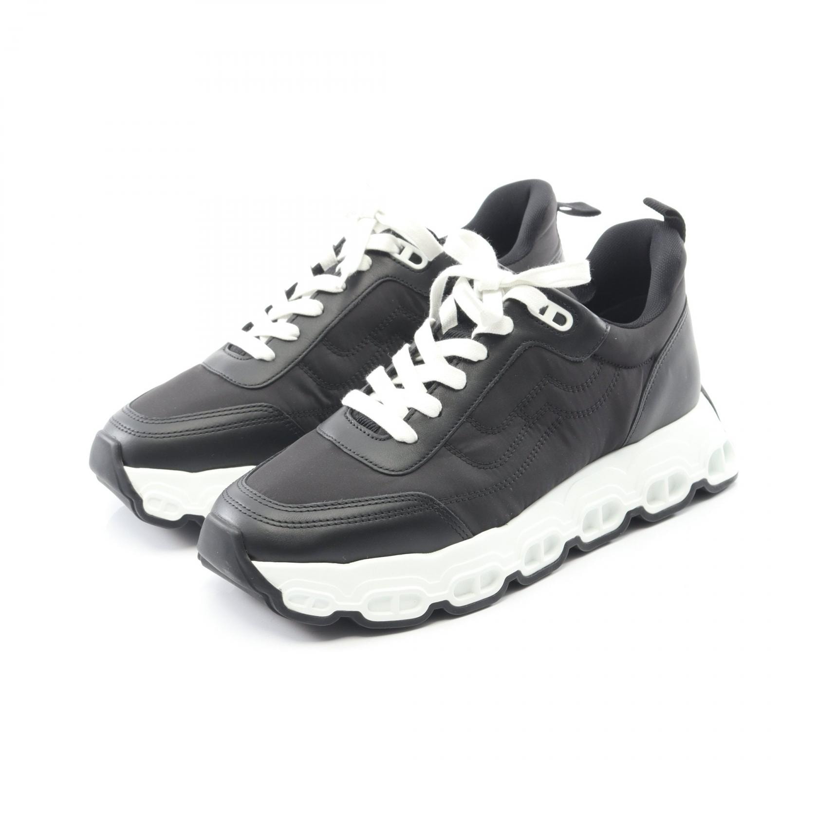 エルメス HERMES インパルス スニーカー 靴 レザー ファブリック レディース ブラック系 【中古】