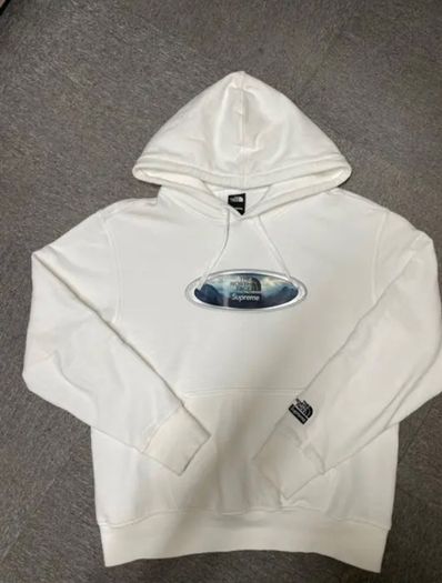 Supreme x The North Face Lenticular Mountains Hooded Sweatshirt "White"