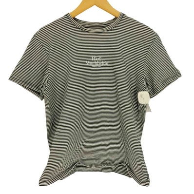 フロントロゴ刺繍 モックネック ボーダー S/S カットソー【1139619999395】