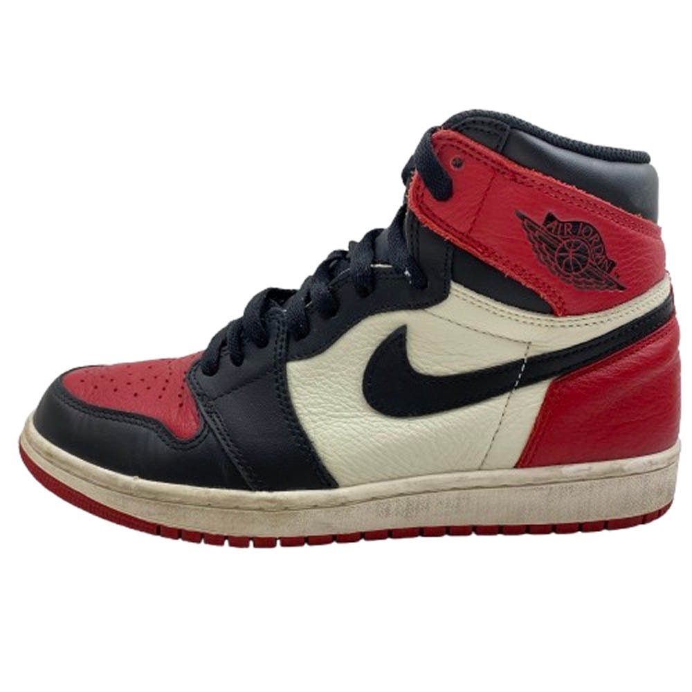 NIKE ナイキ スニーカー 555088-610 Air Jordan 1 Retro High OG Bred Toe エアジョーダン 1 レトロ ハイ OG ブレッド トゥ ハイカットスニーカー レッド系 26cm【中古】