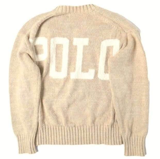 POLO RALPH LAUREN ポロ・ラルフローレン ロゴコットンクルーネックセーター WMPOSWENC021507 XS NATURAL セーター 定価51,700円 ポニー刺繍 ニット トップス g27718