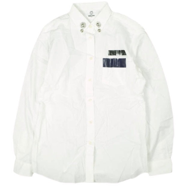 TOGA Odds&Ends トーガ オッズアンドエンズ METAL L/S SHIRT メタルパーツロングスリーブシャツ OE52-FJ007 1 WHITE 長袖 リメイク トップス g13849