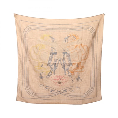 エルメス HERMES カレ90 BRIDES de GALA BRODE AU FIL スカーフ 衣料品 シルク カシミヤ シルク レディース ブラウン系 / マルチカラー 【中古】