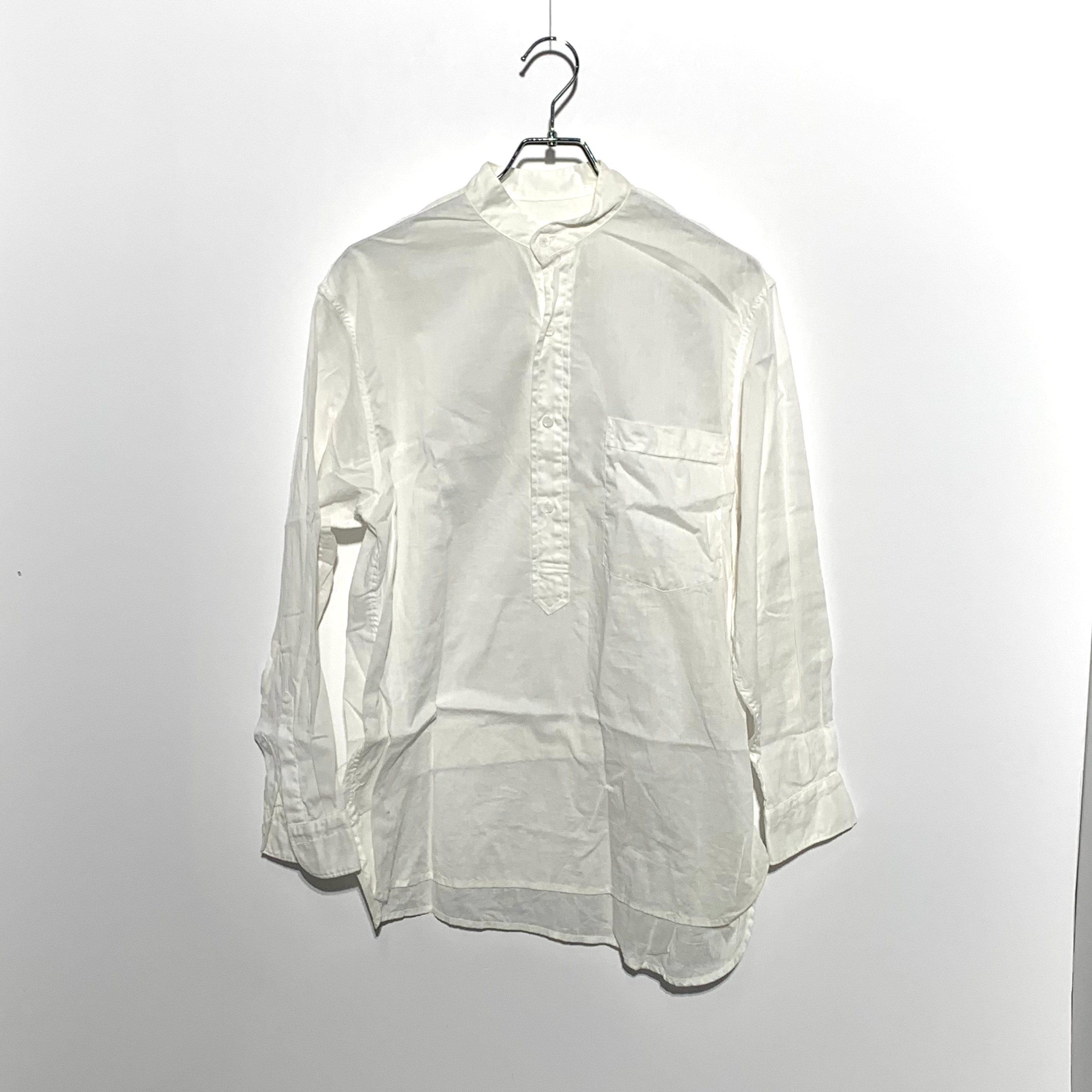 COMOLI 20SS VAT DYE CHAMBRAY PULLOVER L/S SHIRT White