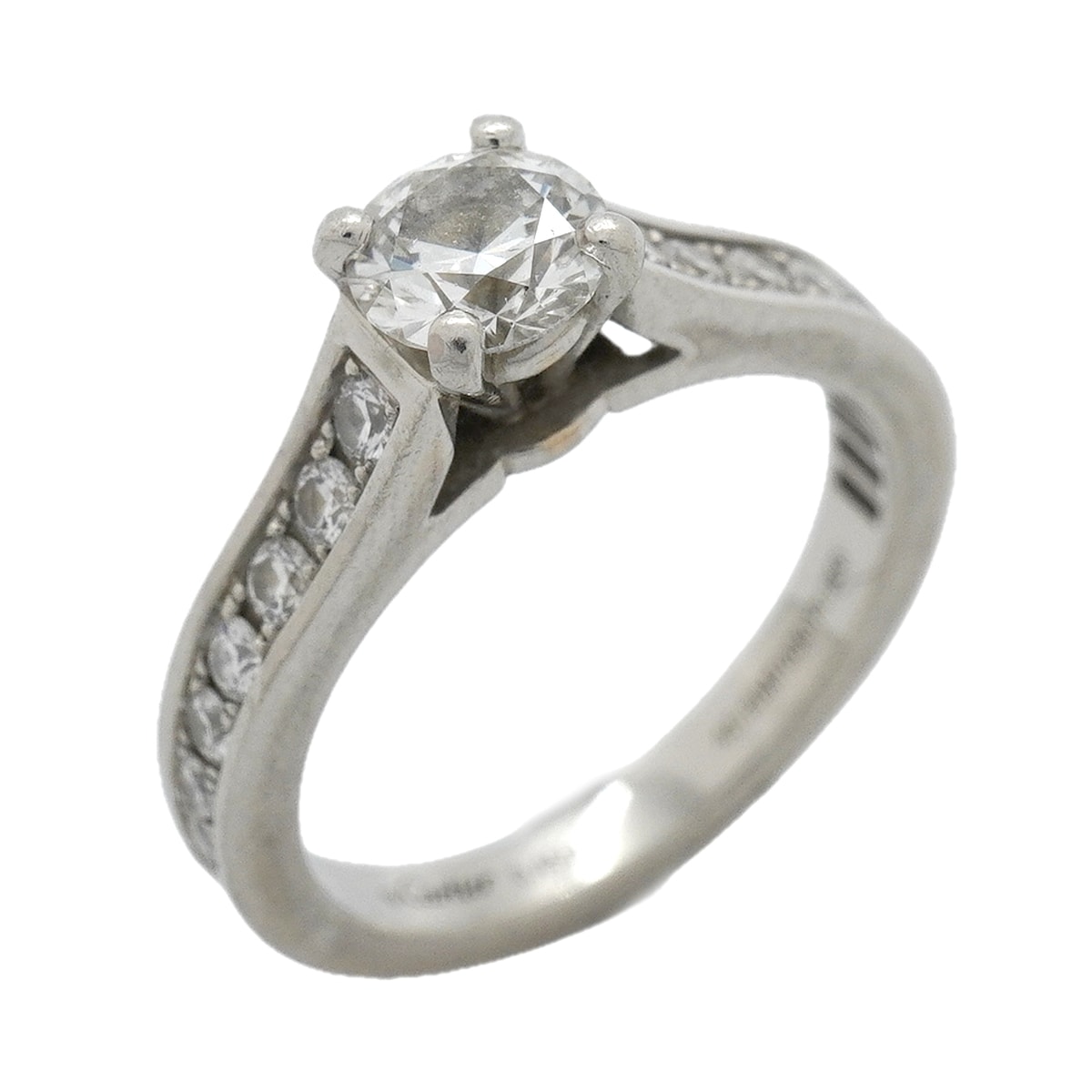 【6jkb0589】カルティエ リング ソリテール Pt950 プラチナ ダイヤモンド 0.45ct #45【中古】レディース