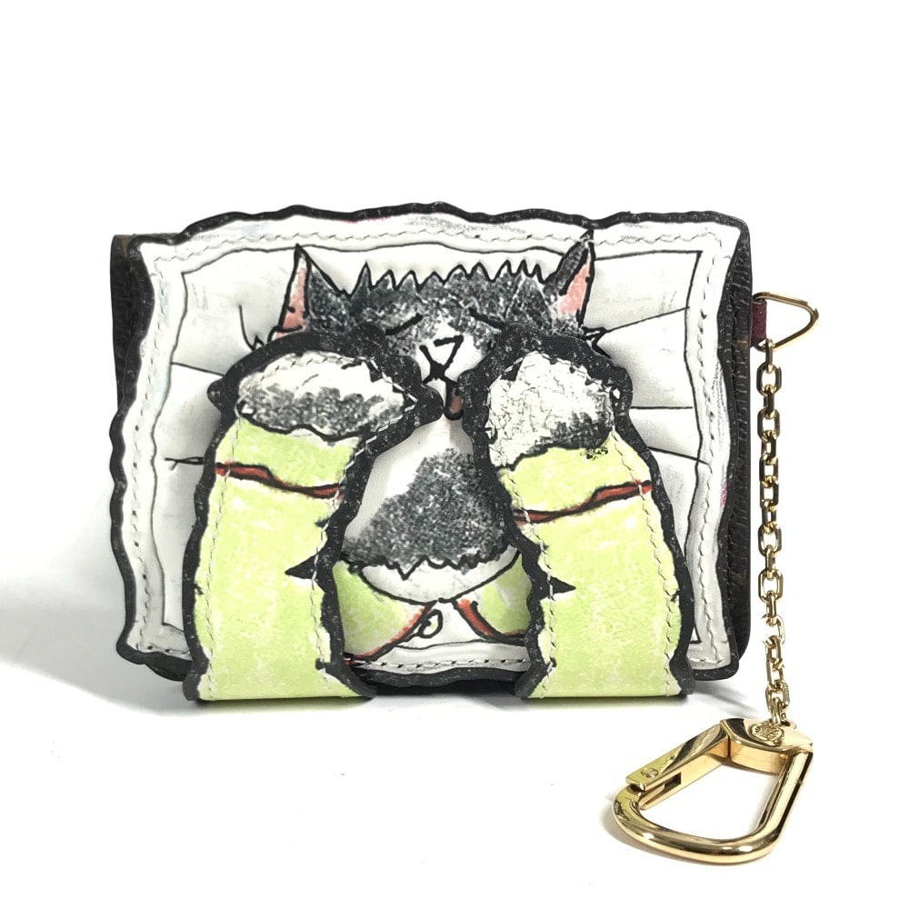 ルイヴィトン LOUIS VUITTON パウケット パース パウケットパース M25732 モノグラム グレースコディントン 猫 キャット 財布 2つ折り チェーン キーホルダー キーケース カードケース モノグラムキャンバス ブラウン 未使用