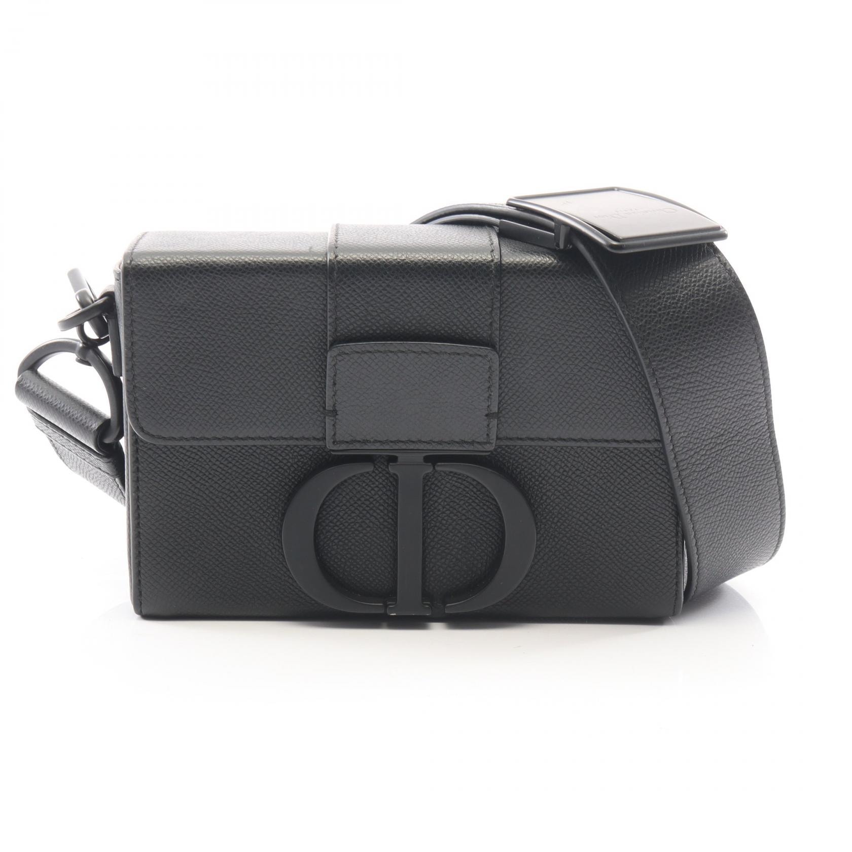 ディオール Dior 30 MONTAIGNE モンテーニュ ボックス ショルダーバッグ バッグ レザー レディース ブラック系 【中古】