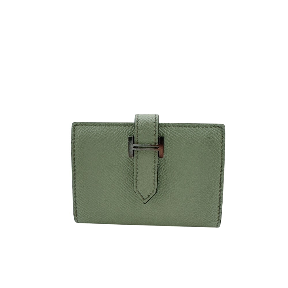 エルメス HERMES カードケース ベアンミニ 名刺入れ H金具 コイン ホワイト