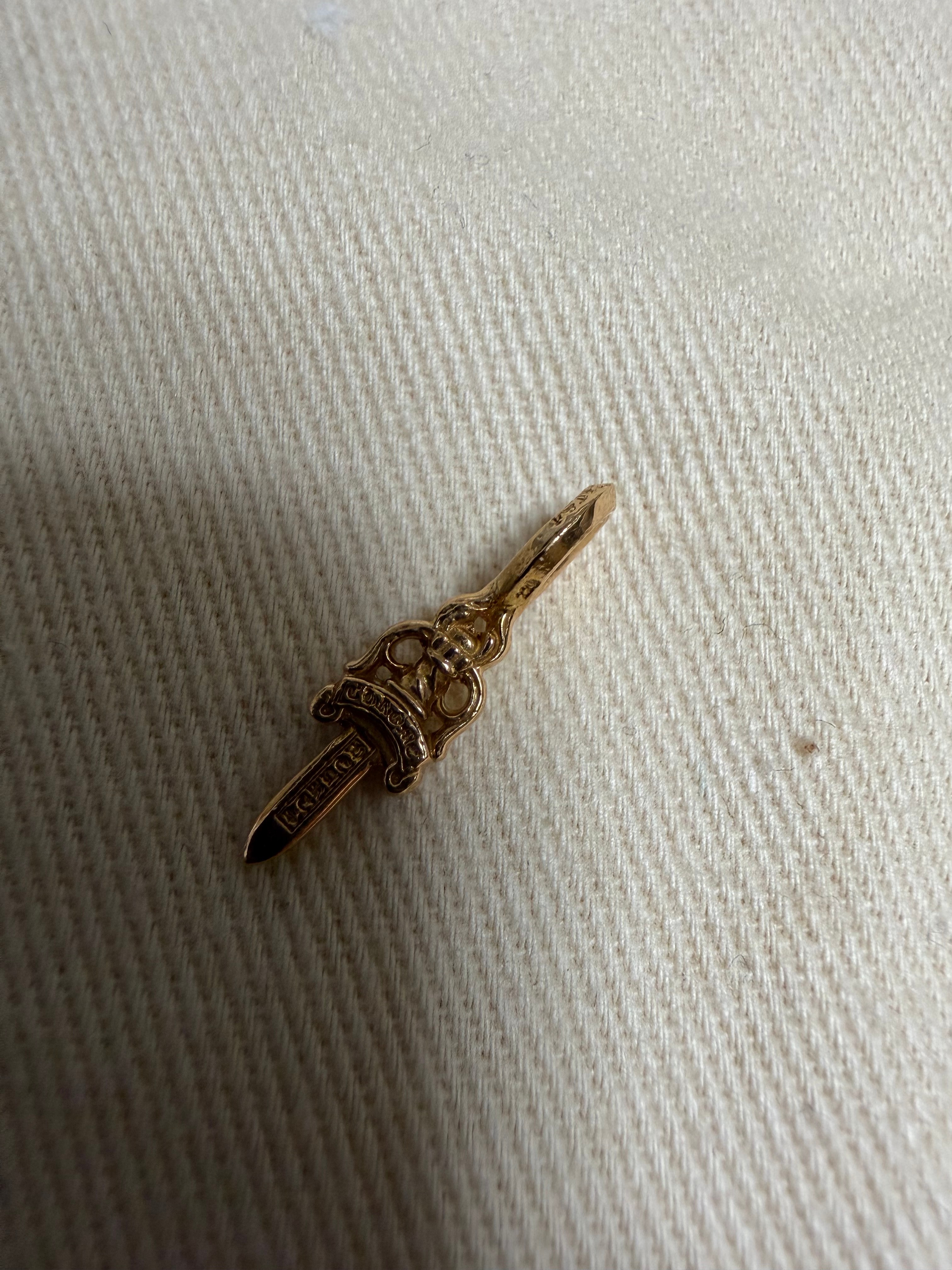 Chrome Hearts 22K #A Stack Charm Dagger V2 "Gold"