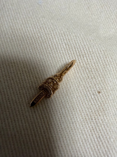 Chrome Hearts 22K #A Stack Charm Dagger V2 "Gold"