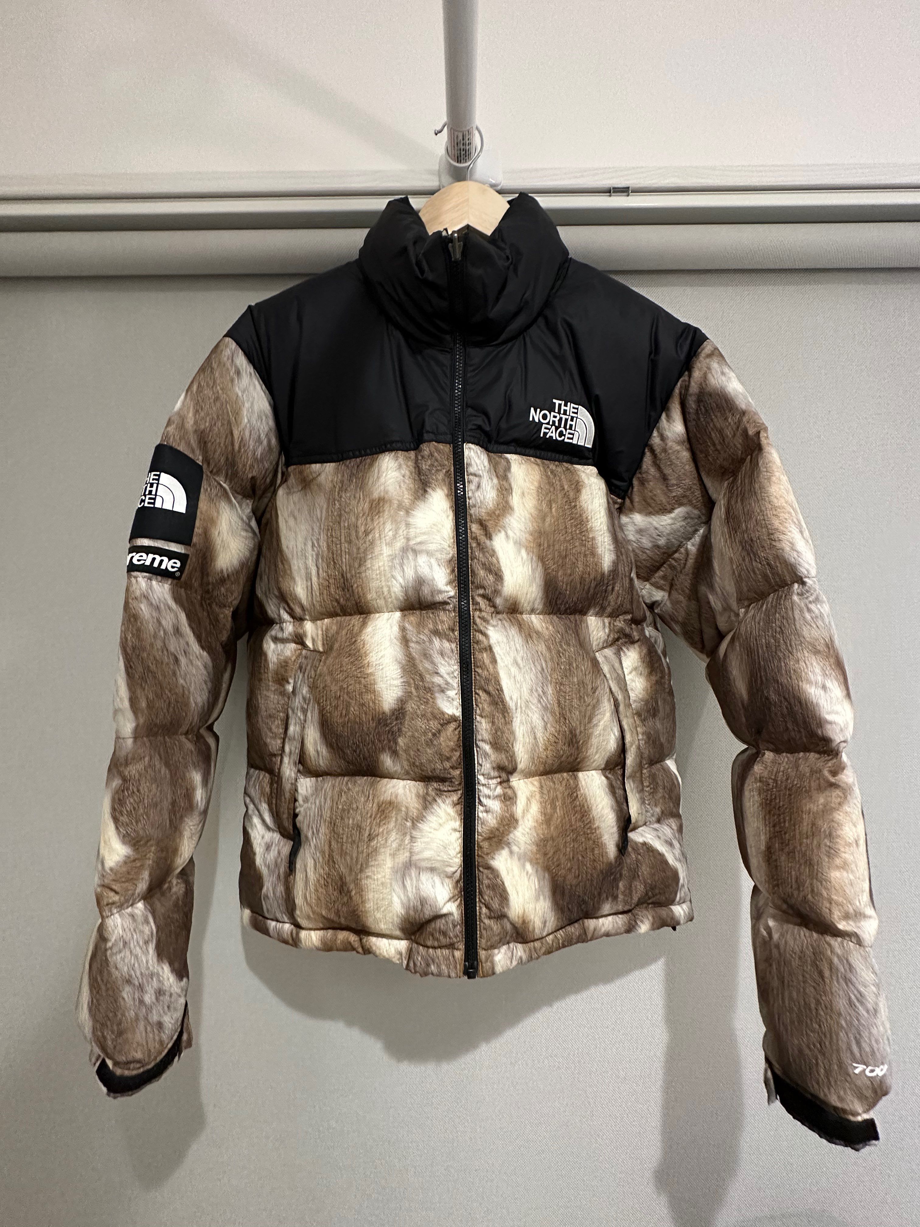 Supreme x The North Face Fur Print Nuptse Jacket "Brown"