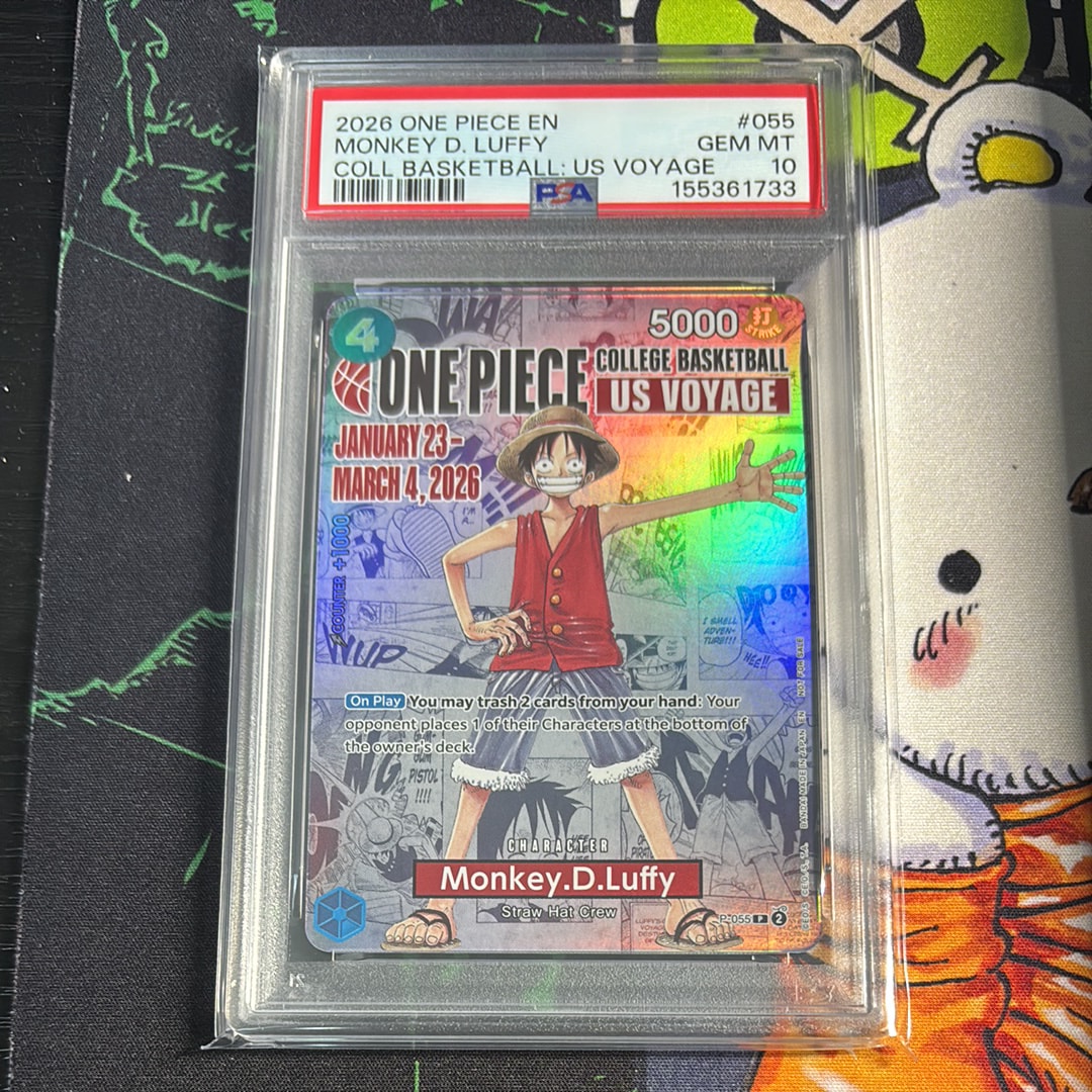 モンキー・D・ルフィ:P (開封済) [P-055]【英語版】(プロモーションカード「ワンピース カレッジ バスケットボール:USボヤージュ」)