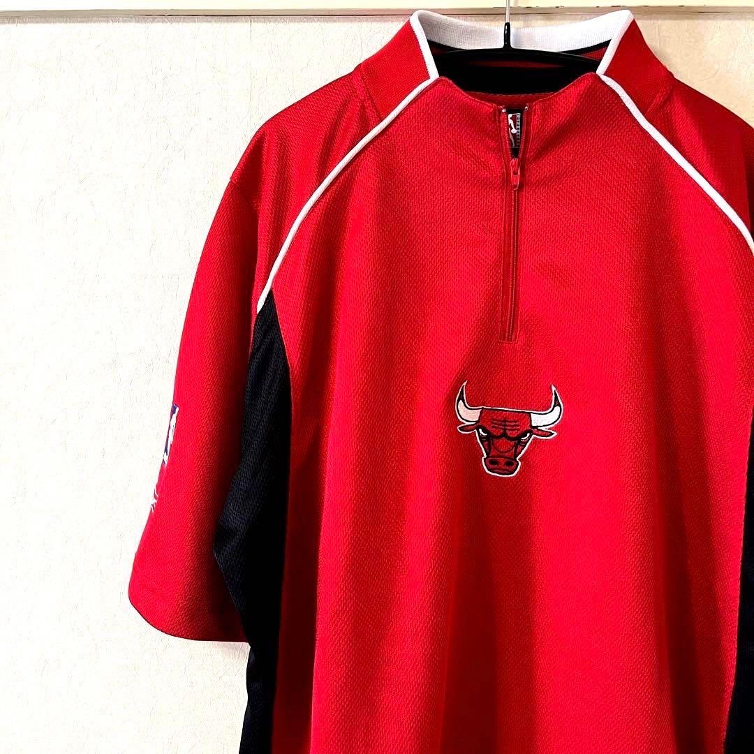 ★希少★NBA シカゴブルズ ハーフジップ プラクティスシャツ リーボック